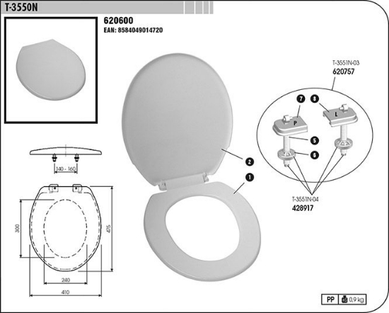 Obrázek z WC sedátko bílé 3550