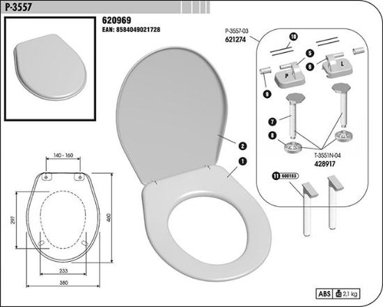 Obrázek z WC sedátko bílé 3557 Royal